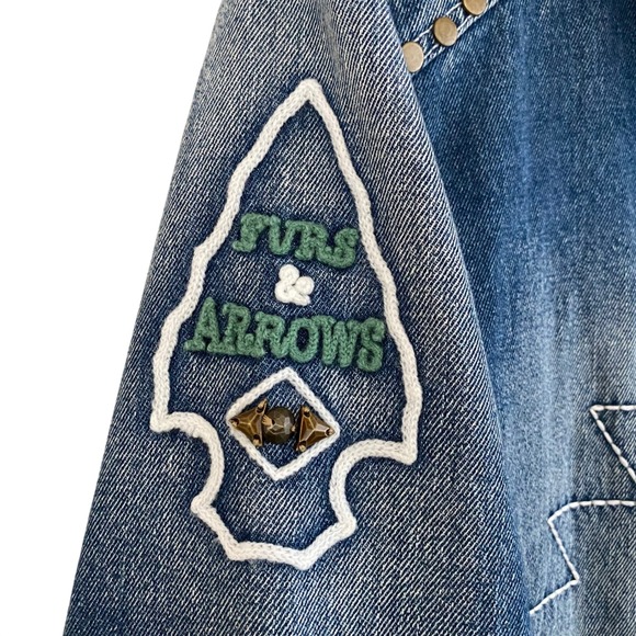 Double D Ranch PLUS Boho Western Desert Dry Goods Embroidered Jean Jacket Sz 1X - Picture 3 of 12